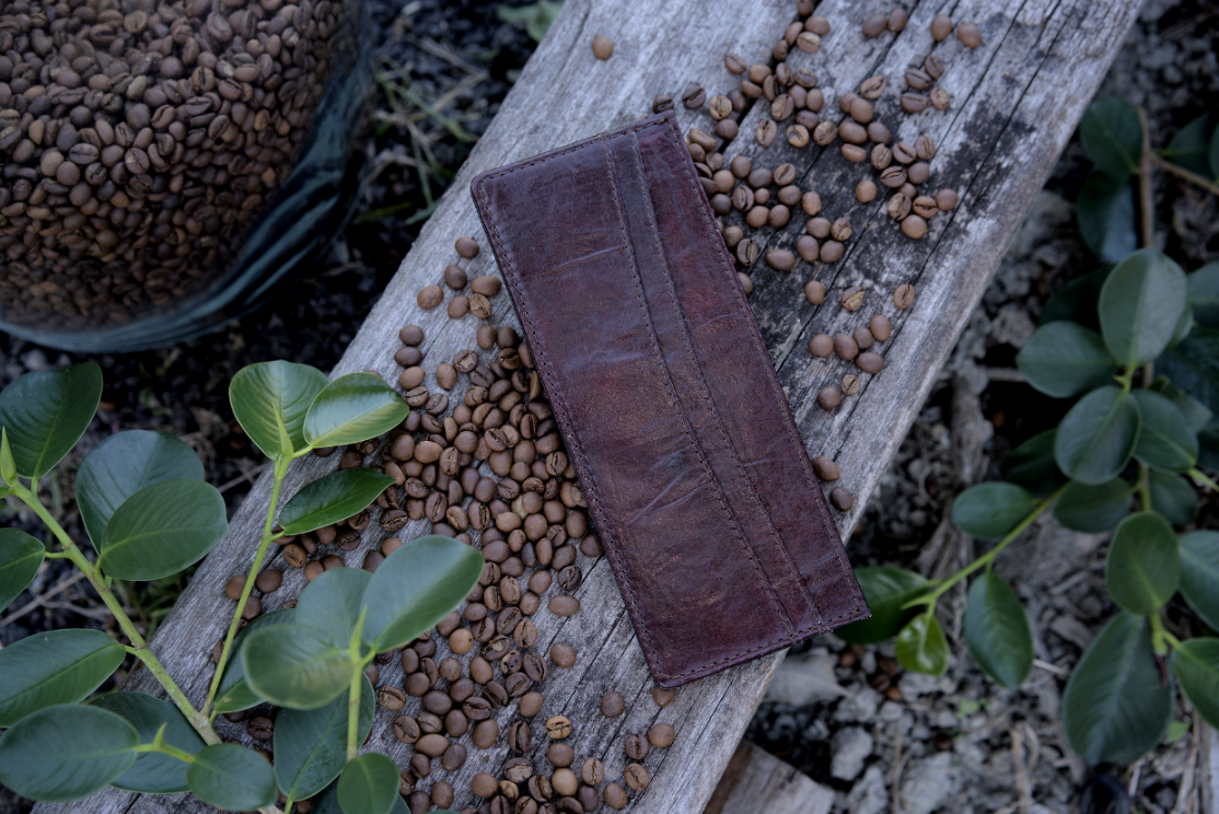 The Coffee Leather Clasp/Clutch Wallet