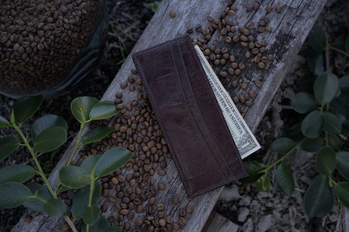 The Coffee Leather Clasp/Clutch Wallet