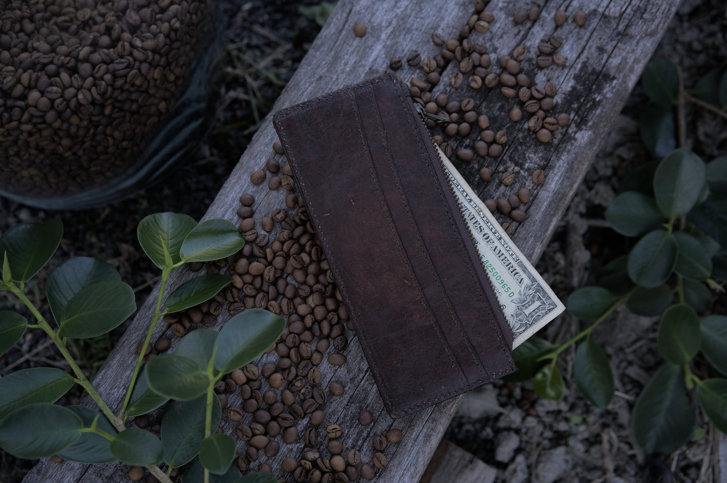 The Coffee Leather Clasp/Clutch Wallet